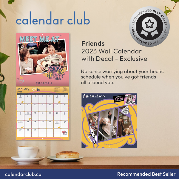Friends 2023 Wall Calendar with Decal – Exclusive icon