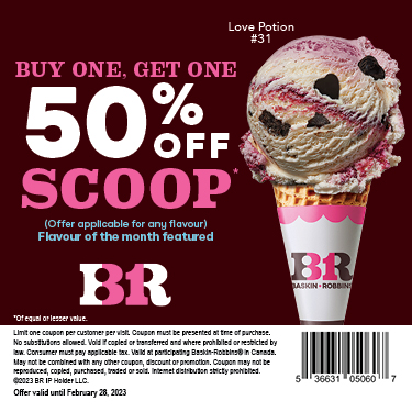 Baskin-Robbins- BOGO 50% OFF SCOOP OFFER! icon