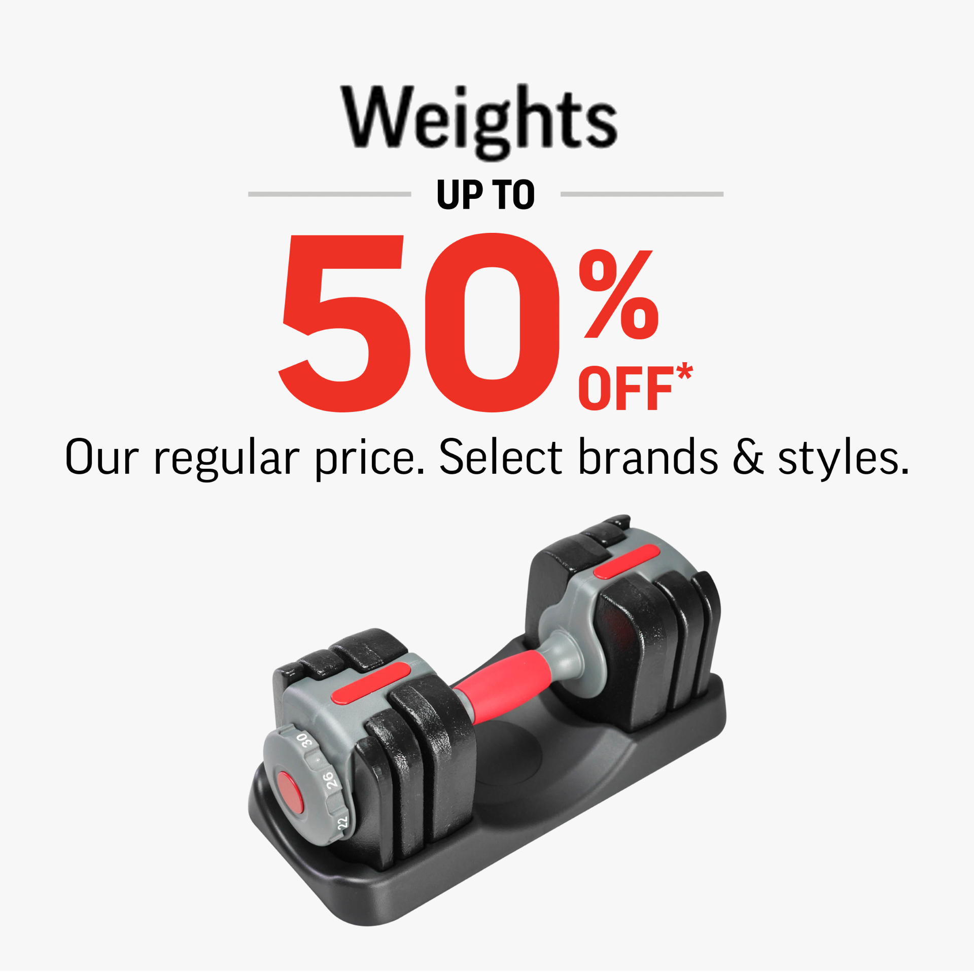 Select Weights 50% Off* icon