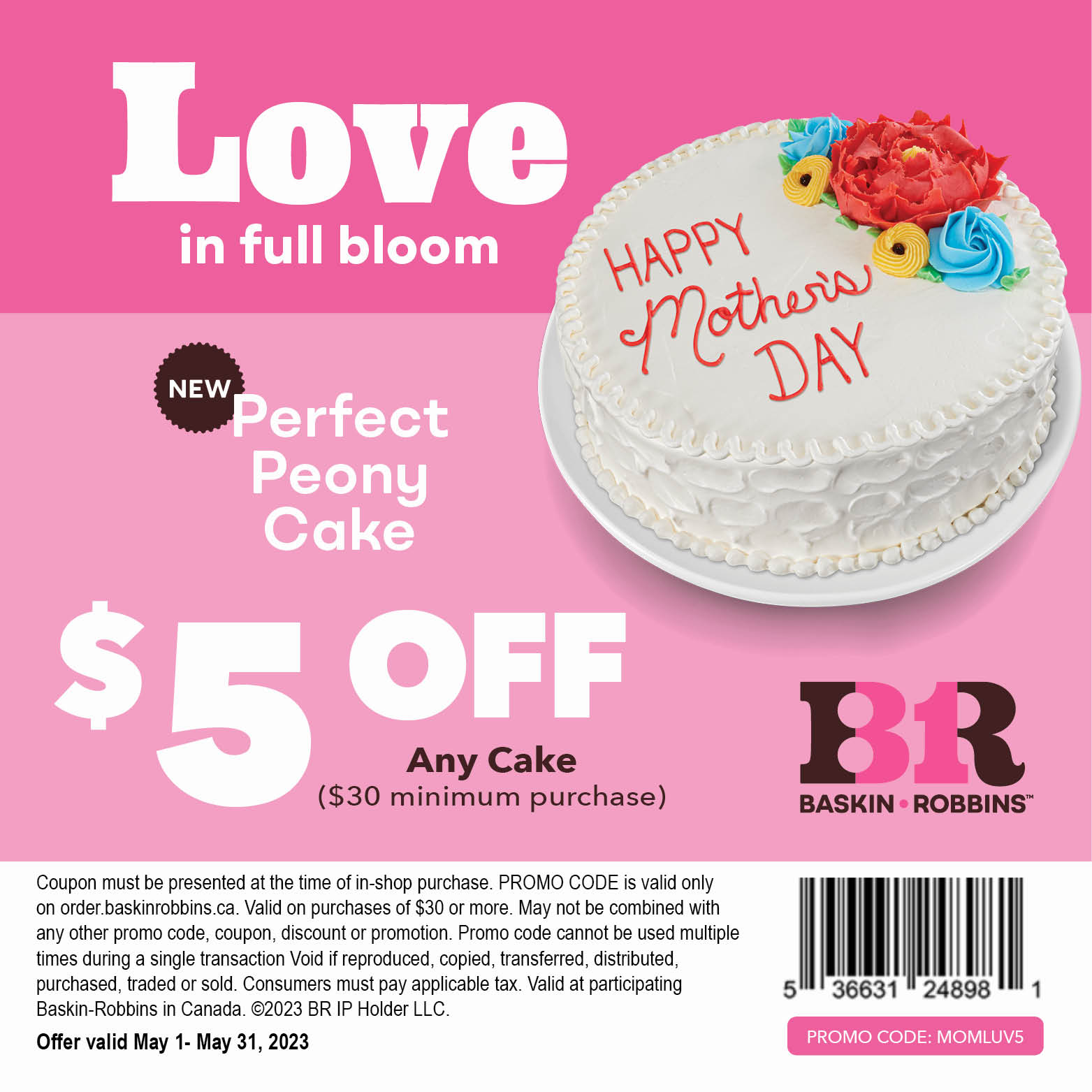 Baskin-Robbins- Make Mom’s Day with Our NEW Perfect Peony Cake! Get $5 OFF! icon