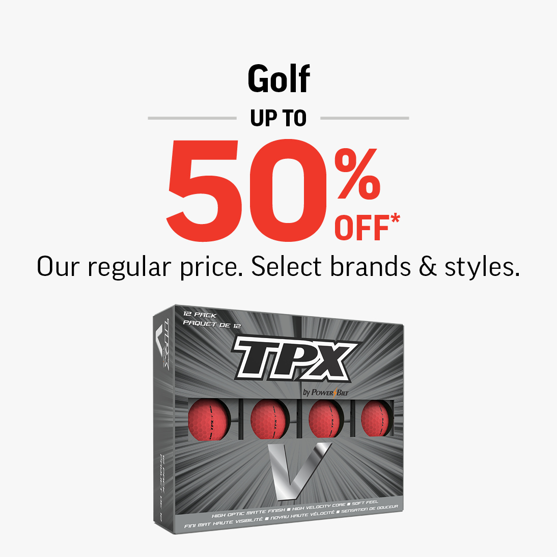Golf Equipment & Gear Up To 50% Off* icon