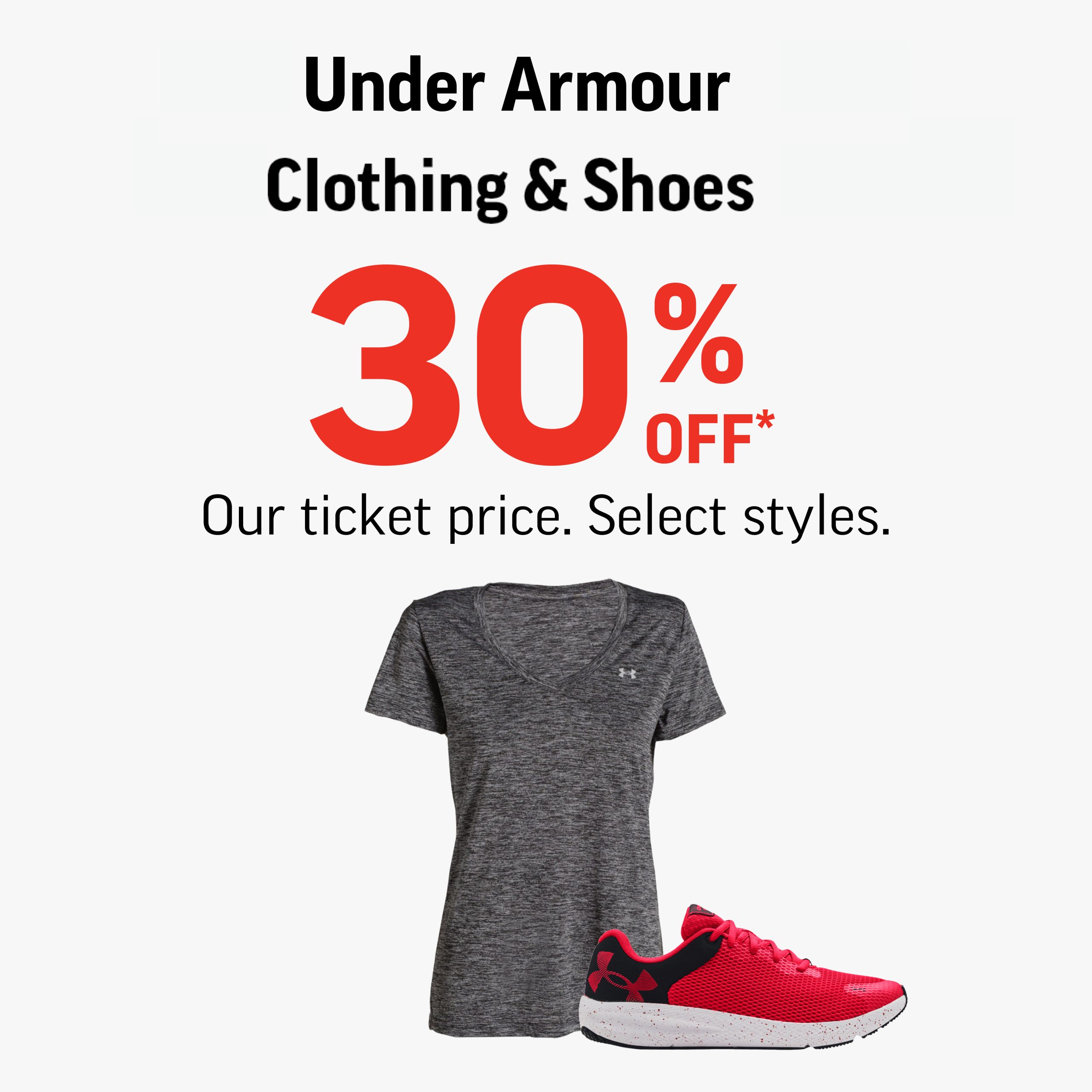 Under Armour Clothing &amp; Shoes 30% Off* icon