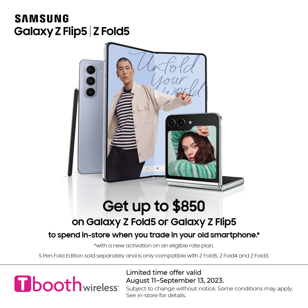 Get up to $850 on Samsung Galaxy Z Fold5 or Galaxy Z Flip5 icon