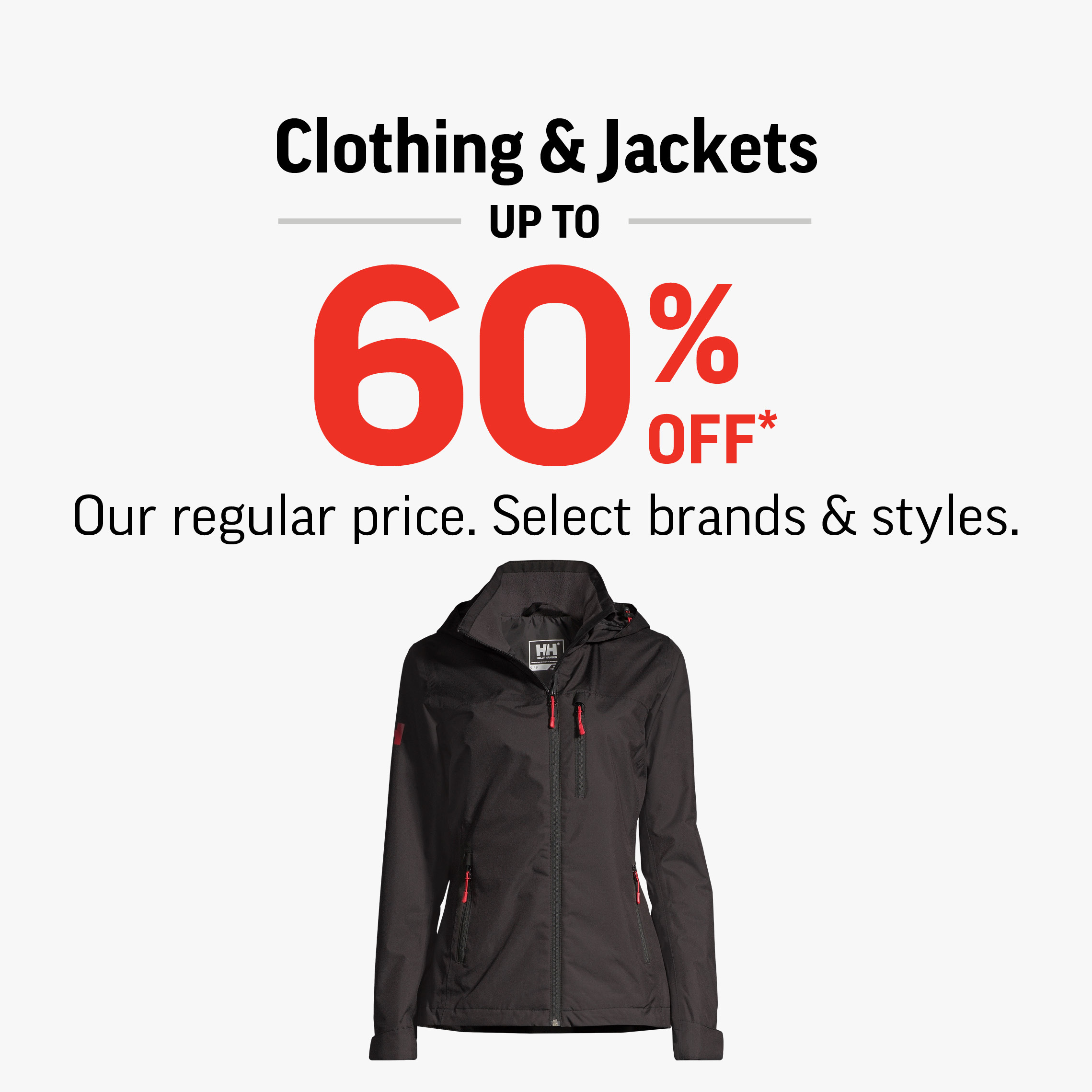 Clothing & Jackets Up To 60% Off! icon