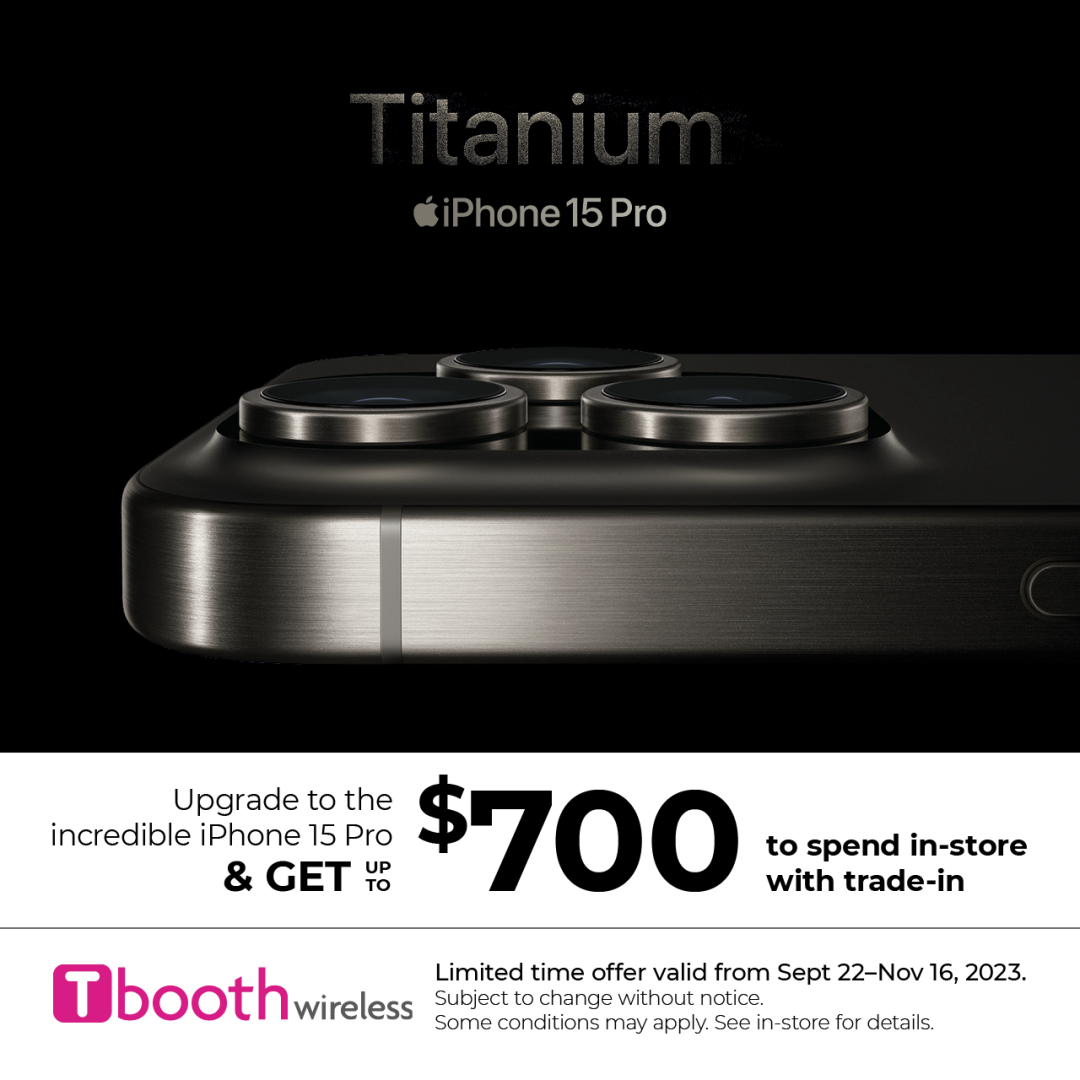 Tbooth Wireless – Get up to $700 with trade in when you upgrade to the iPhone 15 Pro icon