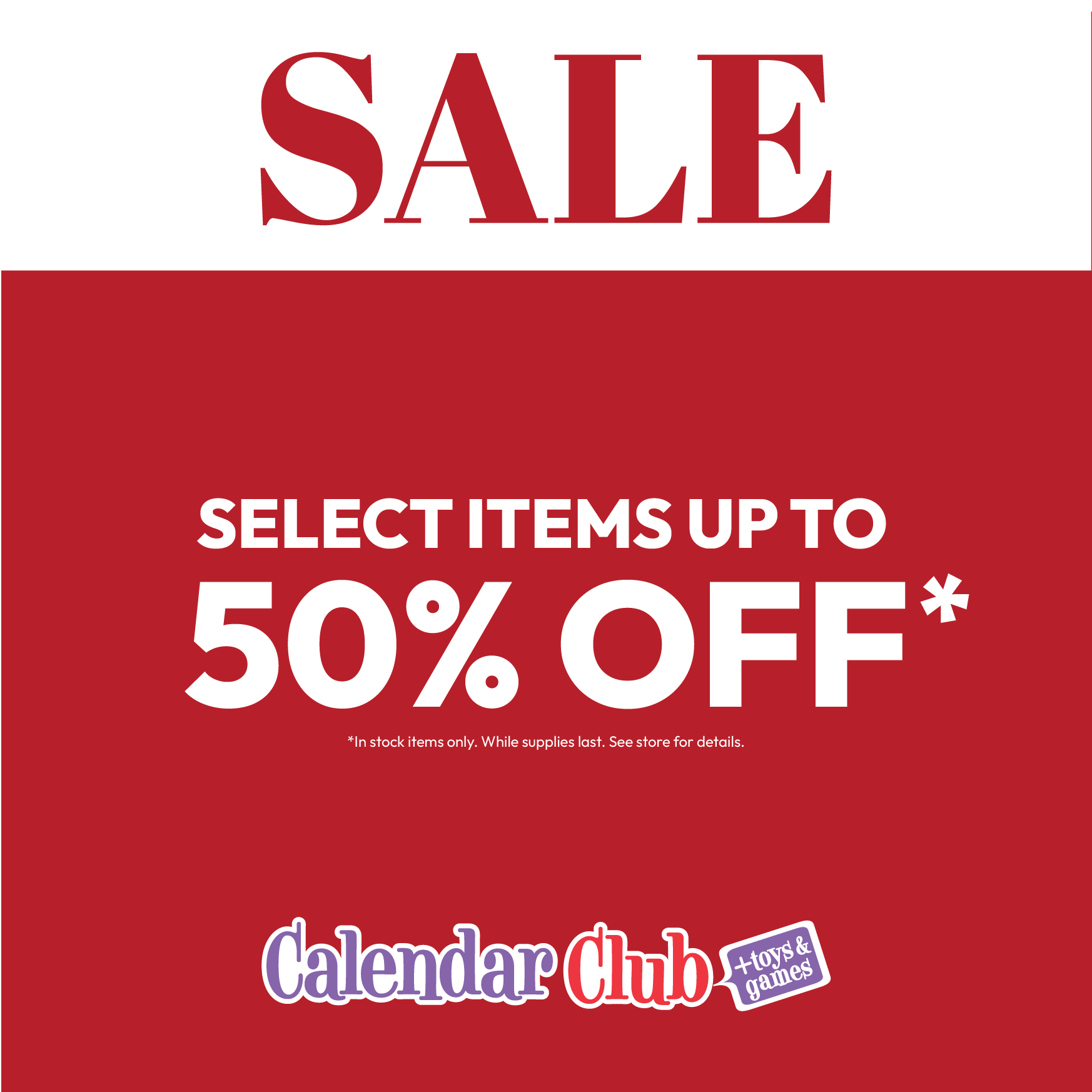 Calendar Club- Select Items Up To 50% Off! icon