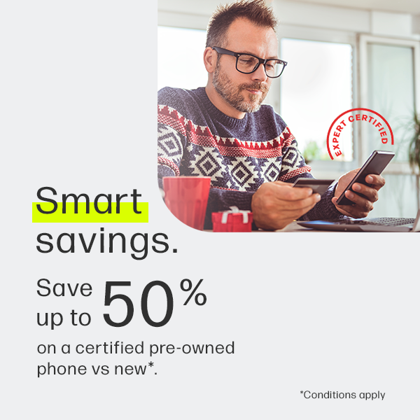 Mobile Klinik- Save up to 50% on a certified pre-owned phone vs new* icon