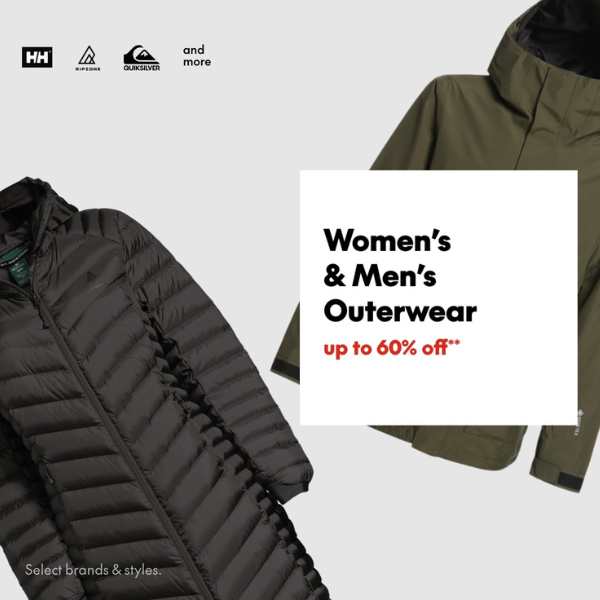 Women’s & Men’s Outerwear Up To 60% Off! icon