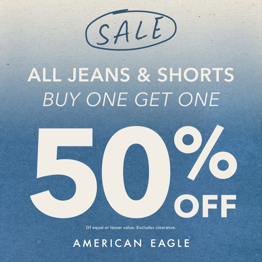 American Eagle All Jeans + Shorts Buy One Get One 50% Off! icon