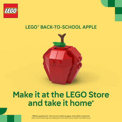 Build a LEGO® Back to School Apple and take it home with you! icon