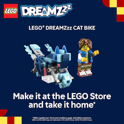 Build a LEGO® DREAMZzz Cat Bike at The LEGO Store and take it home with you! icon
