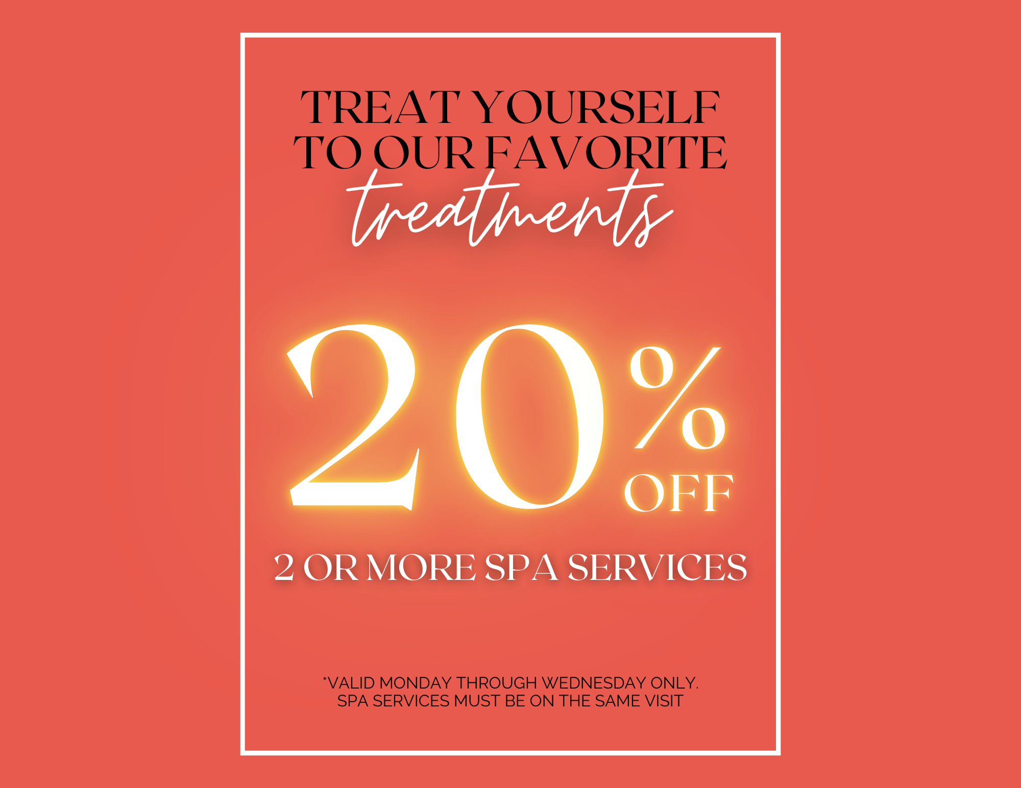SPA SERVICES SALE – MODAY THROUGH WEDNESDAYS ONLY icon
