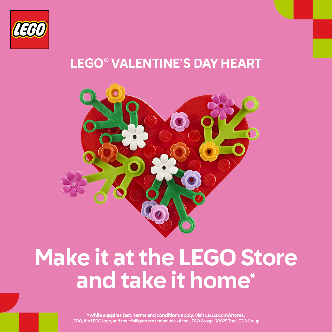 LEGO – Build a LEGO® Valentine’s Day Heart and take it home with you! icon