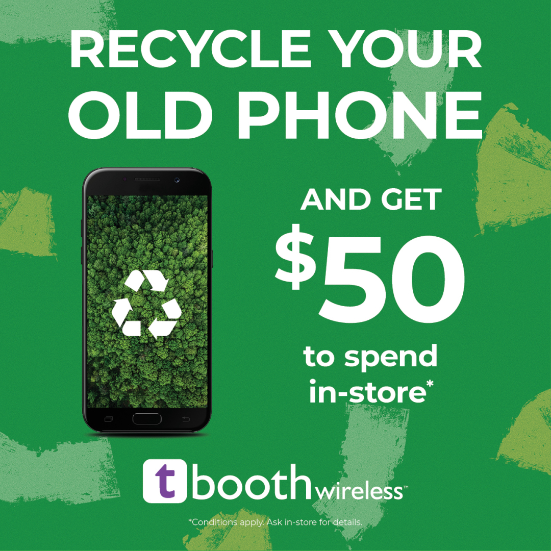 tbooth wireless – Get $50 to spend in-store when you recycle your old phone icon
