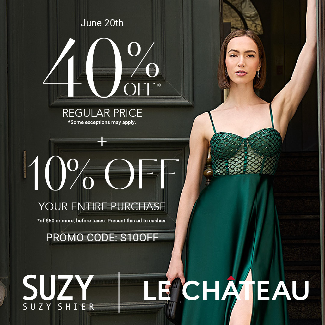 Suzy Shier | Le Chateau – 40% Off Regular Price icon
