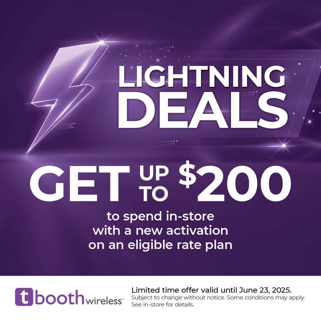tbooth wireless – Lightning Deals: Get up to $200 to spend in-store* icon