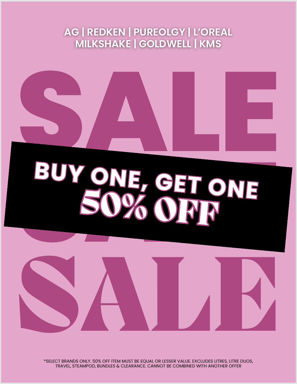 BOGO 50% OFF ON SELECT RETAIL BRANDS icon