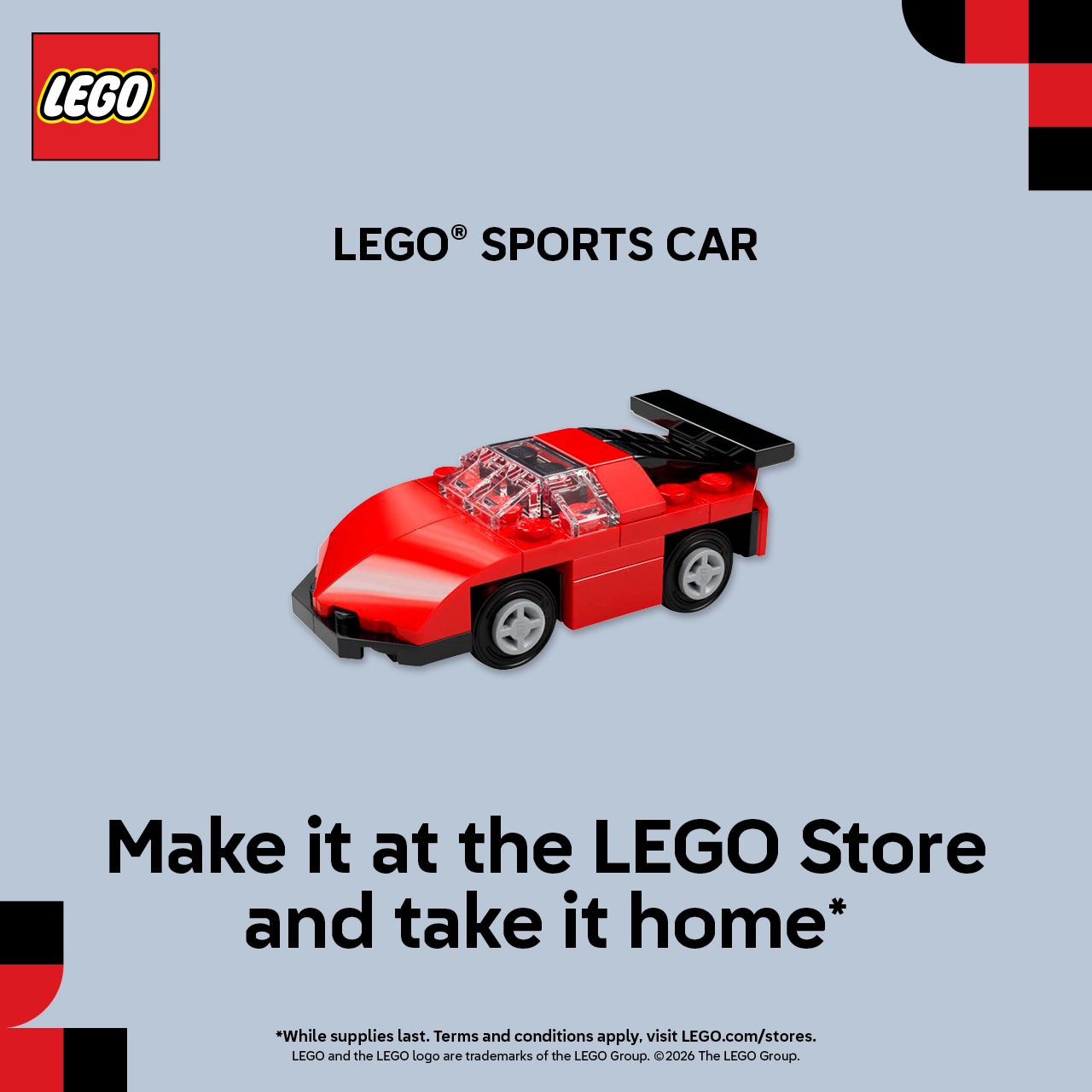 Build a LEGO® Sports Car at The LEGO Store! icon