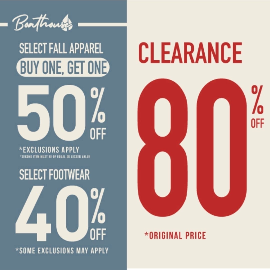 Buy one get one 50% exclusive brand New Arrivals, 40% off Harlow and Kolby Fall footwear, 80% off the original price of all clearance items! icon